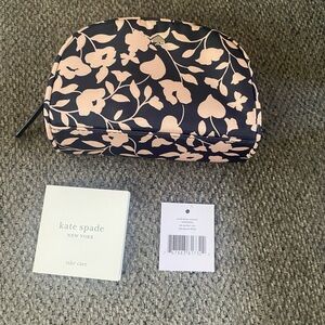 Kate Spade Navy and Cream Floral Pouch